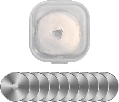 Ronde vervangende snijbladen 28/45 mm, 10 stuks, roestvrij staal, voor stof, leer en papier, ideaal voor professioneel naaien en quilten