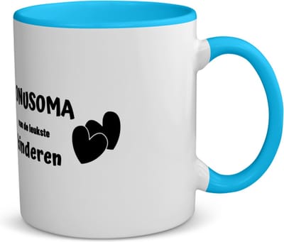 Akyol - bonusoma van de leukste kinderen koffiemok - theemok - blauw - Oma - de leukste bonusoma - verjaardag - cadeautje voor oma - kado - geschenk - 350 ML inhoud