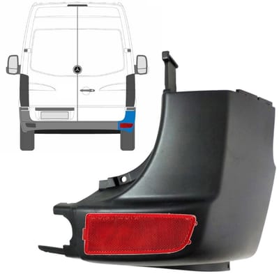 Hoek achterbumper + reflectorlamp voor Mercedes Sprinter 2006-2018 / Rechts