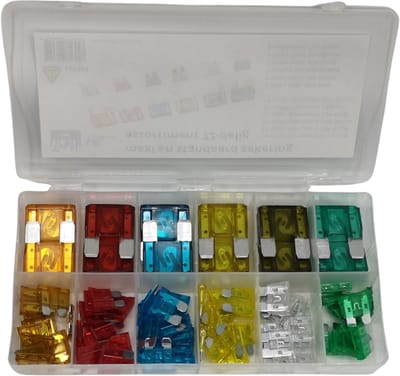 Universeel assortiment autozekeringen maxi en standaard steekzekering met 12 stuks maxizekering en 60 stuks standaardzekering