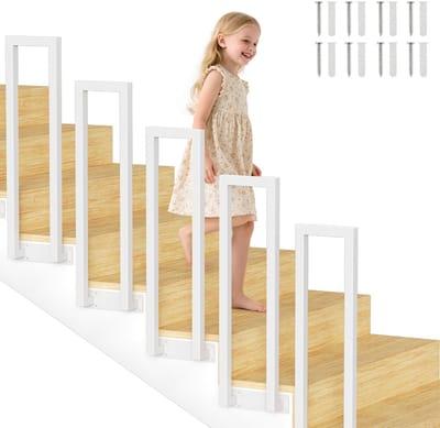 100 cm U-vormige trapleuning wit handgreep voor trappen voor universeel gebruik binnen en buiten, gangen, zijdelingse montage