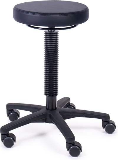MTM STOELEN - Tabouret JORD 200-N - zithoogte 51/71 cm - zitting zwart kunstleer - bureaukruk voor onderwijs en zorg