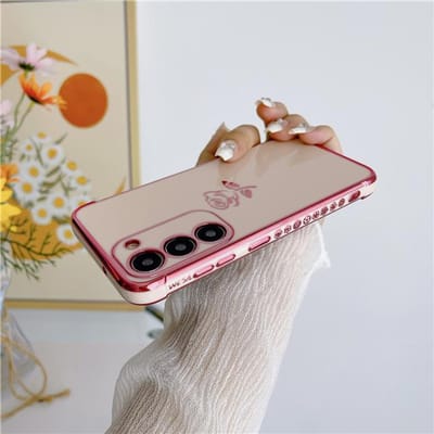 Voor Samsung Galaxy S23 Ultra Luxe Plating Roos Bloem Telefoonhoesje Voor Samsung S22 S21 S24 S25 A16 A14 A55 A25 A52 A53 A54 Hoes For S25 Plus
