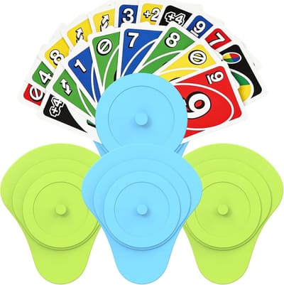 Daity 4 stuk – speelkaartenset – Speelkaarten speciaal ontworpen voor kleine handen; een must-have voor spellen zoals UNO Night, Poker, Canasta, Spite & Malice; een set van 4 decks (2 blauw + 2 groen).
