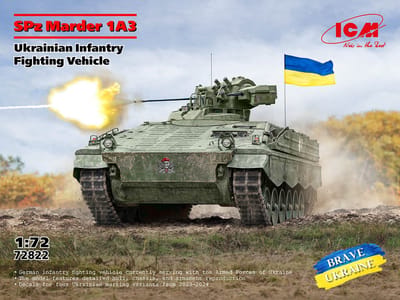 ICM Modelbouwpakket Militaire voertuigen - 72822 SPz Marder 1A3 - Oekraïens Infanteriegevechtsvoertuig - Duitse Schützenpanzer Plastic - 1:72 - Modelbouw