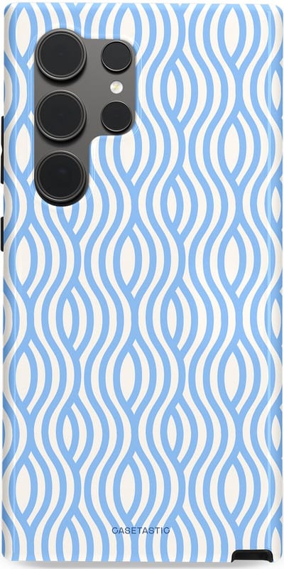 Casetastic Hoesje Geschikt voor Samsung S24 Ultra - Stijlvolle Beschermende Duo-layer Case - Zeegolf Patroon