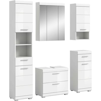 Scout badkamercombinatie wit hoogglans MDF TZ wit NB - 37x164x191cm