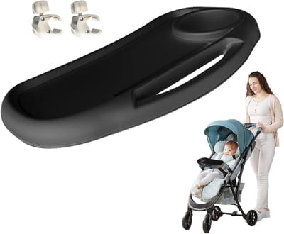 Kinderwagen Organizer - Baby Tafel - Onderweg Snacks - Verstelbare Bevestiging - 40 x 22 cm - Zwart