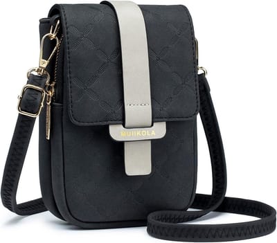 MUIIKOLA Shoulder Bag for Touchscreen Phone, Multifunctional Shoulder Bag Made of Transparent Faux Leather with 8 Credit Card Slots and 1 ID Window