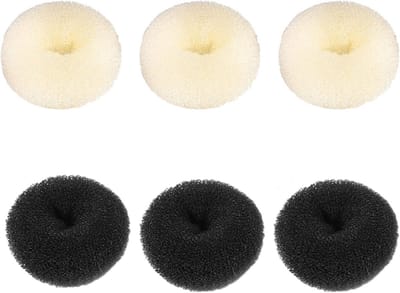 6 Stuks Haar Donuts Set voor Kapsels - Elastische Donutringen voor Knotjes en Chignons