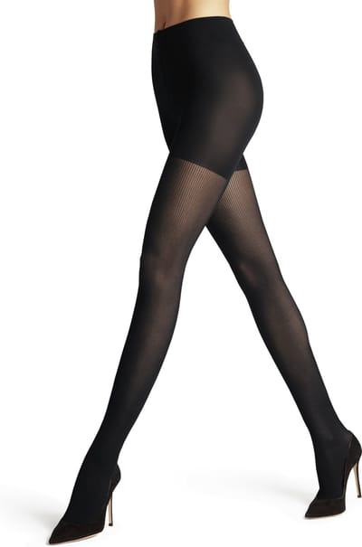 FALKE Rib Shaping met vormgevend effect materiaal ondoorzichtig 50 DEN panty dames zwart - maat S-M