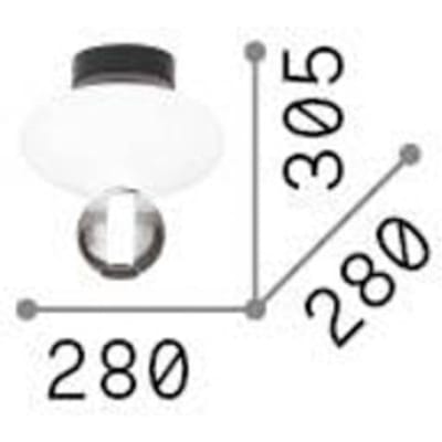 Ideal Lux LED plafondlamp Lumiere-2, opaal/grijs glas, zwart