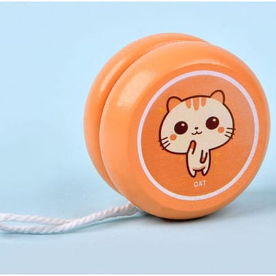 Yoyo Primaire en Bois de Haute Qualité Animal Créatif Jouets Yoyo Intérêt Concentration Jouets pour Enfants orange