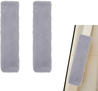 Dailygoody - Autogordelhoezen - Zacht - Faux Rabbit Fur - Grijze autogordelbeschermers - Volwassenen Kinderen - Autogordel schouderbeschermers - Gesch