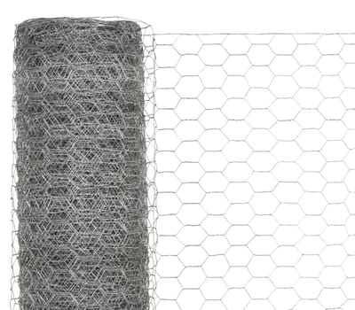 Kippengaas op Rol - 25 x 1,5 Meter - Verzinkt Staal - Zilver - Zeskantgaas - Maaswijdte 36 mm - Extra Hoog (150 cm) - Roestbestendig Volièregaas & Tuinafrastering