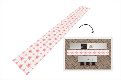 Keukenloper - Keukenmat - Sterren - Rood - Winter - Kerst - Patronen - 400x50 cm - Keuken vloerkleed