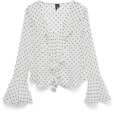 VERO MODA - VMWILLOW LS FRILL TOP WVN LCS - Dames - Blouses