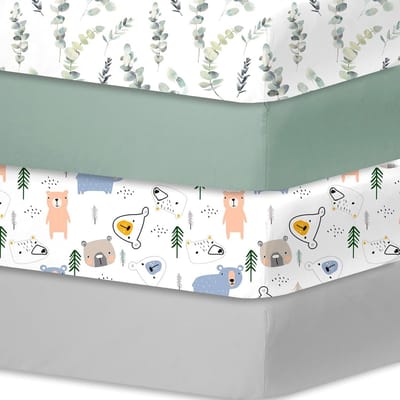 Hoeslaken 60 x 120 cm voor Babybed - Set van 4 - Zachte Microvezel - Ademend en Wasbaar - Oeko-Tex Certificaat