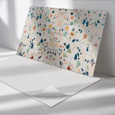 Wallfluent Vinyl Wandpaneel - Steenmozaïekpatroon Zelfklevend Muurpaneel - 100 cm x 50 cm - Romig Vinyl Wandpaneel - Verpakking van 1 stuk - Rechthoekig Wandbekleding Vinyl - Texturen Wandpaneel - Vinyl Wandbekleding - Wandpaneel Keuken en Badkamer