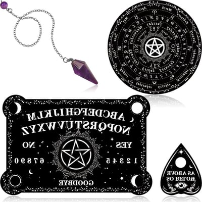 Pendel Dowsing Set met Amethist, Houten Spirit Board en Planchette voor Wicca en Divinatie