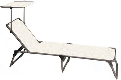Opvouwbaar Bed - Strandbed Campingbed - Ontspannen Buiten - Aluminium Frame - 200 x 60 cm - Beige