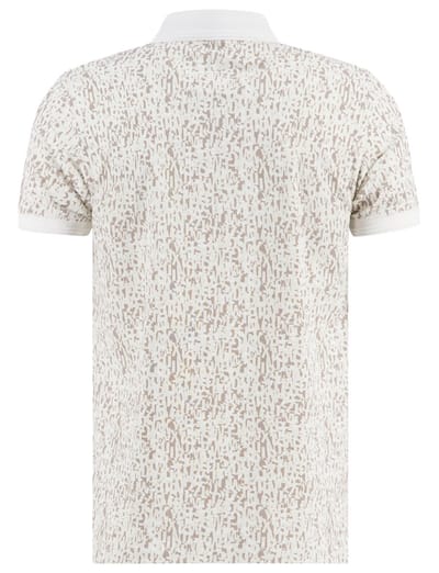poloshirt A Fish Named Fred wit geprint 3 knoopjes