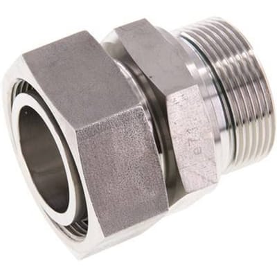 42L & G1-1/2'' RVS Rechte Draaidoorvoer Buitendraad 160bar FKM Verstelbaar ISO 8434-1