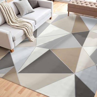 VEVOR Vloerkleed, 1524x2134 mm, kortpolig, wasbaar, antislip vloerkleed voor in de woonkamer in moderne stijl, binnenmat voor slaapkamer, woonkamer, kinderkamer, hal, antracietgrijs
