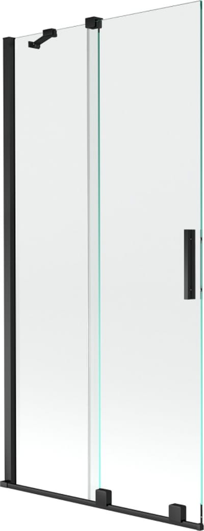 Mexen Velar tweedelige verschuifbare badwand 90 x 150 , transparant, zwart - 896-090-000-01-70