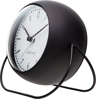 NeXtime Bubble Alarm Clock – Tafelwekker – 14 × 12 × 8 cm – Metaal – Zwart – Stil