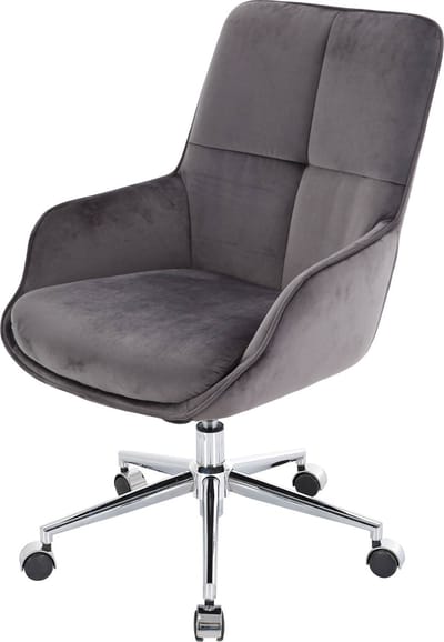 Bureaustoel MCW-J64, bureaustoel bureaustoel fauteuil, in hoogte verstelbaar fluweel MVG ~ donkergrijs