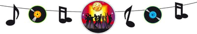 Muziek thema slinger - 150 cm - papier/karton - brandvertragend - Seventies/eighties - disco - 70s/80s