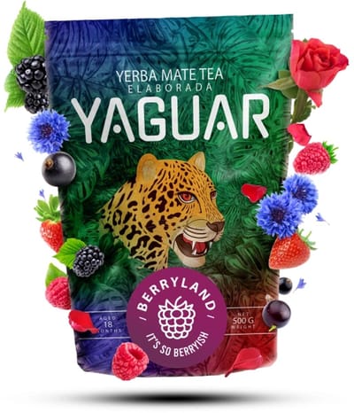 Yaguar Berryland - Fruitige Yerba Mate - Braziliaanse Mate Thee met bessen en frambozen - 500 gram