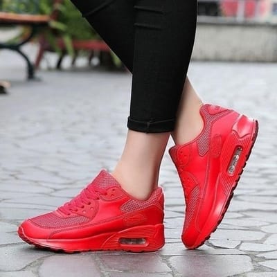 Dames Sneakers Hoge Kwaliteit Nieuwe Dames Mode Hardloopschoenen Lichtgewicht Ademend Mesh Casual Sportschoen Plus Maat 35 -44 44 rood