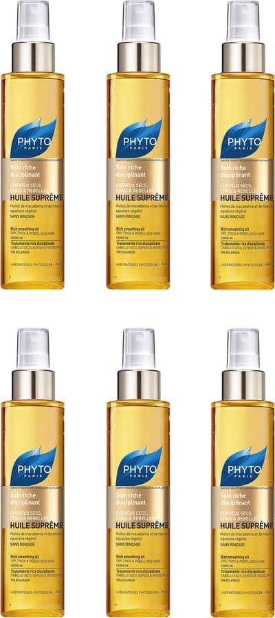 Phyto Paris Huile Suprême Rich Smoothing Oi Dry, Thick & Rebellious Hair 30ml x 6