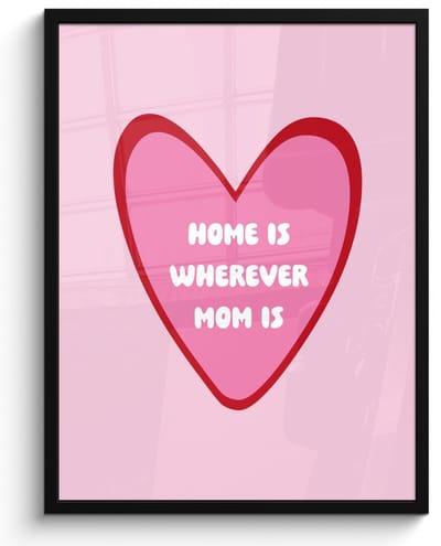 Poster in lijst - Fotolijst 50x70 cm - Posters - Quote - Moeder - Roze - Posterlijst zwart - Decoratie - Wanddecoratie woonkamer - Muurdecoratie slaapkamer