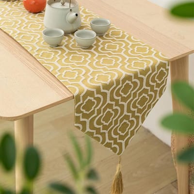 Tafelloper Jacquard Bedloper Met Kwasten Bruiloftsfeest Thuis Smalle Salontafellopers Modern Voor Eettafeldecoratie 32x220cm