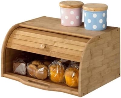 Broodtrommel - Broodbak Houten - Voedsel Vers Houden - Rustieke Boerderijstijl - 40x27x16cm - A