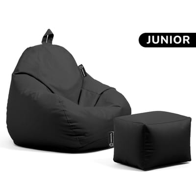 Casacomfy Pear Junior - Zitzak met Voetenbankje - Kind - Binnen & Buiten - Waterafstotend - Zwart