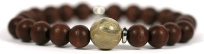 Heaven Eleven Men - Bruin hout - 10mm - Jaspis - 19cm