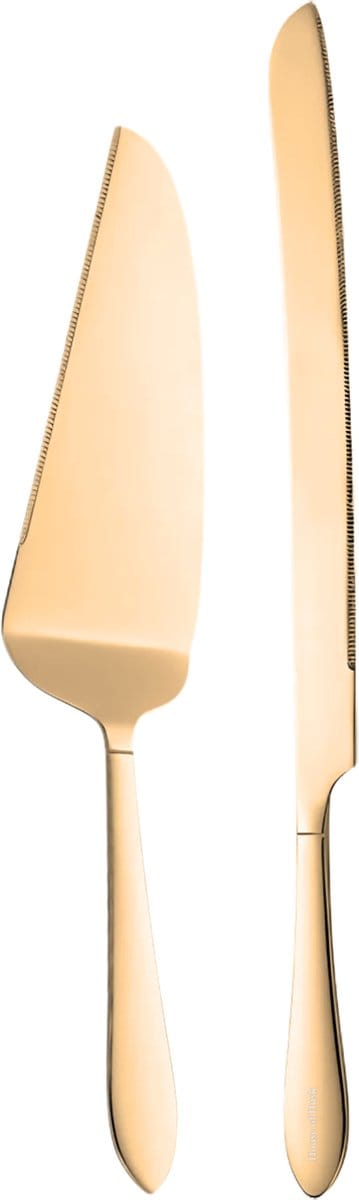 House of Husk Taartmes en Taartschep Set - Goud - Taartsnijder - Cakemes - Cakesnijder - 2 Stuks
