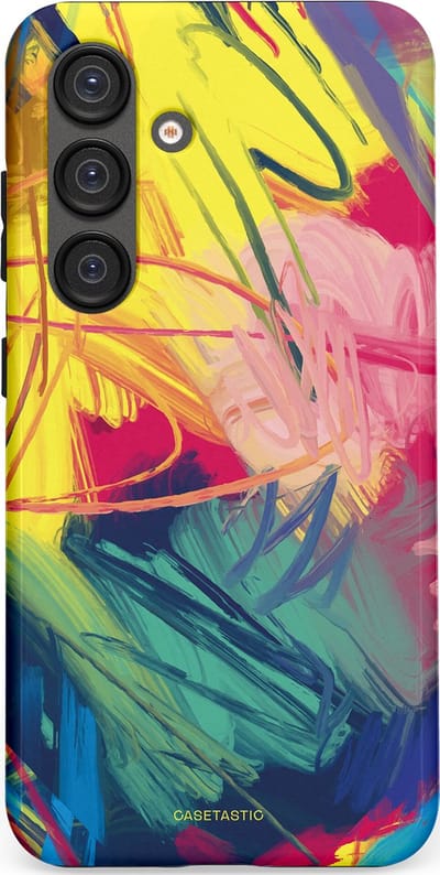 Casetastic Hoesje Geschikt voor Samsung S25 - Stijlvolle Beschermende Duo-layer Case - Kleurenstorm