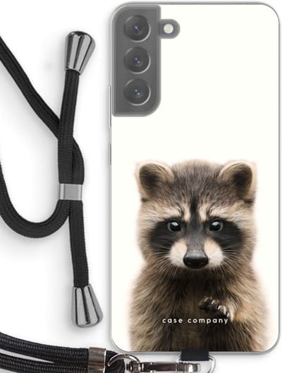 Case Company® - Hoesje met koord geschikt voor Samsung Galaxy S22 Plus hoesje met Koord - Rocco - Telefoonhoesje met Zwart Koord - Bescherming aan alle Kanten en Over de Schermrand