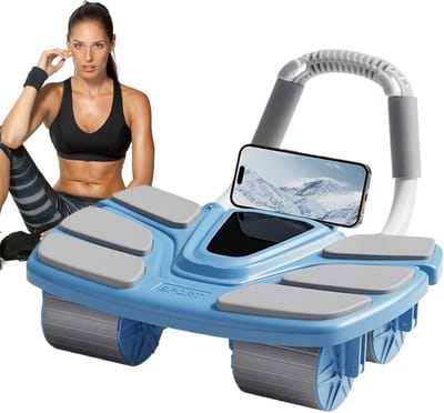 Buikspierwiel - Core trainer - Thuis trainen - Automatische terugkeer - 36 x 23.5 x 22.5 cm - Blauw