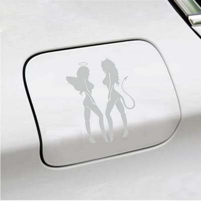 Bumpersticker - Engeltjes - 14 X 10 - Licht Grijs