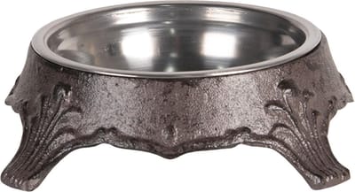 Clayre & Eef Voerbak hond Ø 17x5 cm Bruin IJzer Ornament