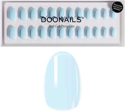Doonails - Soft Gel Press Ons - Baby Blue Short Round