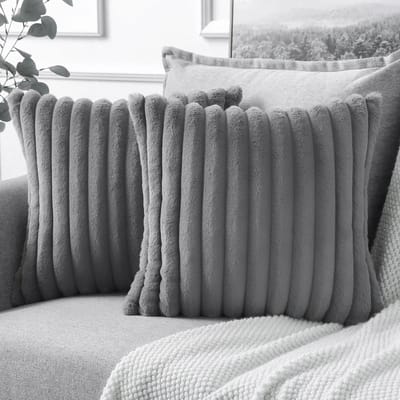 MIVRAY Kussenslopen – Sierkussensloop Set Met Fluweel, Zachte Kussenslopen Met Rits Voor Bank En Bed, Luxe Kussensloop Set – 50x50 Cm – Fluweel – Grijs