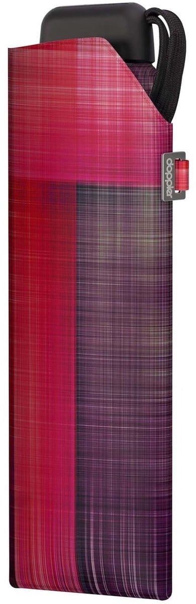 doppler paraplu Carbonsteel Slim Mini Printed Pattern Noble Check Pink veelkleurig
