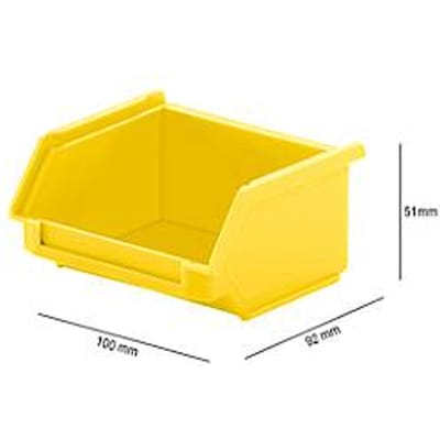 Magazijnbak LF 110 SSI Schäfer  - polypropeen - L 92 x B 100 x H 50 mm - 0,26 l - geel